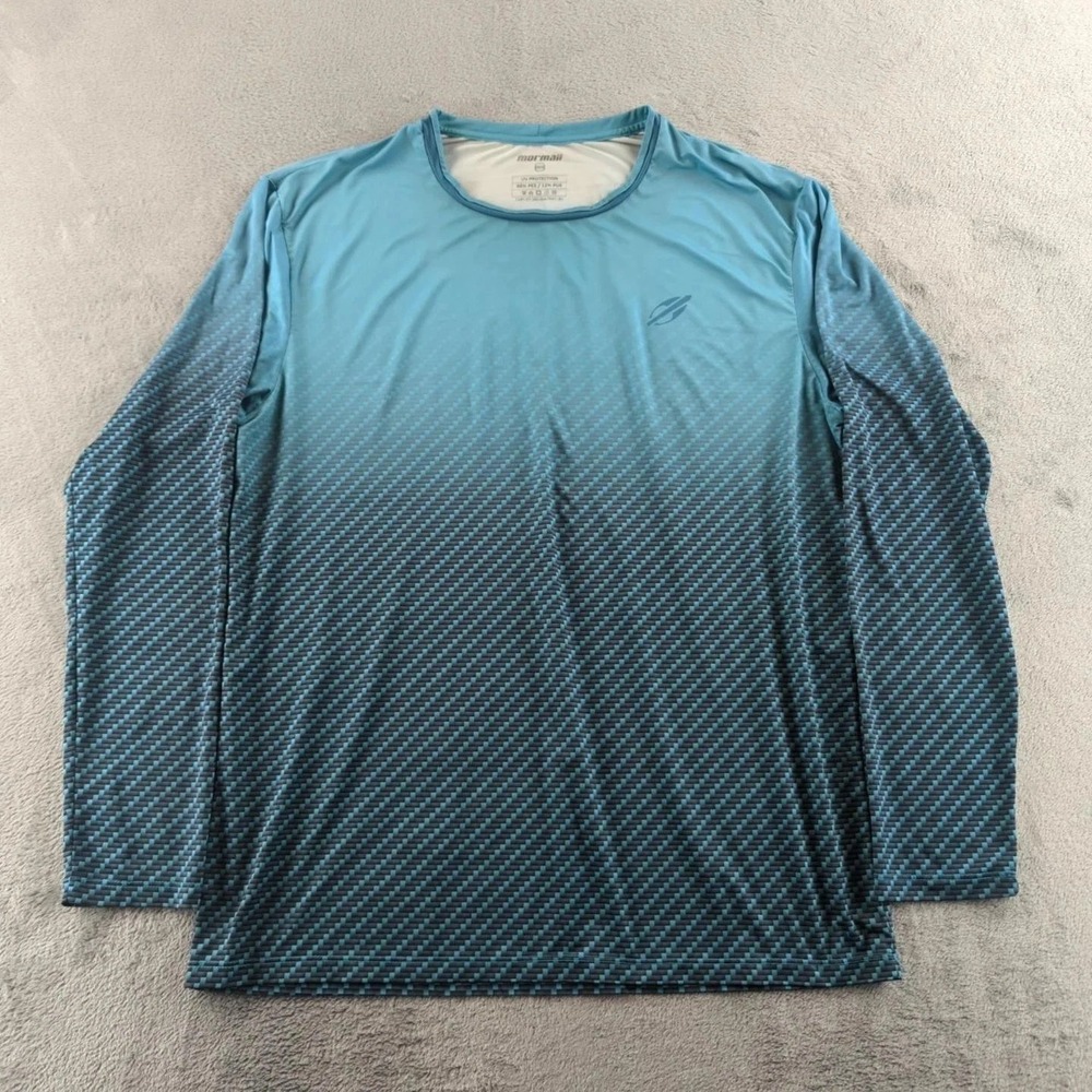 Mormaii UV Protection T-Shirt Mens XL Blue Rash Guard Sun Shirt Performance Logo